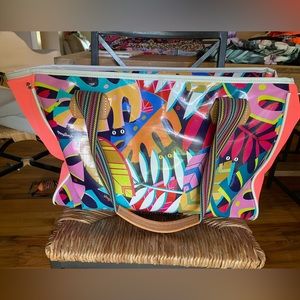 HTF Consuela Maya Tropical Coral Grande Tote - Retired Design EUC